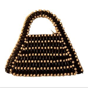 Urban Outfitters Women’s Mini Hand Made Wooden Beaded Purse clutch